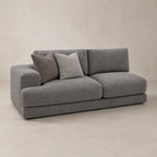 Aurelia 2 Seat One-Arm Module in Luxe Steel Grey on a clean stone studio background