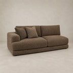 Aurelia 3 Seat One-Arm Module in Coffee on a clean stone studio background