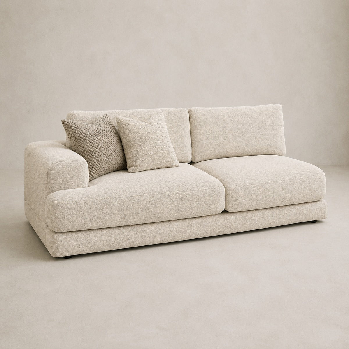 Aurelia 3 Seat One-Arm Module in Summer Beach on a clean stone studio background