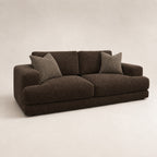 Aurelia 3 Seater Sofa in Double Espresso on a clean stone studio background
