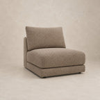 Aurelia Armless Module in Coffee on a clean stone studio background