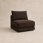 Aurelia Armless Module in Double Espresso on a clean stone studio background