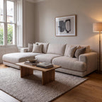 Aurelia Large Chaise Sofa styled in a realistic premium living space