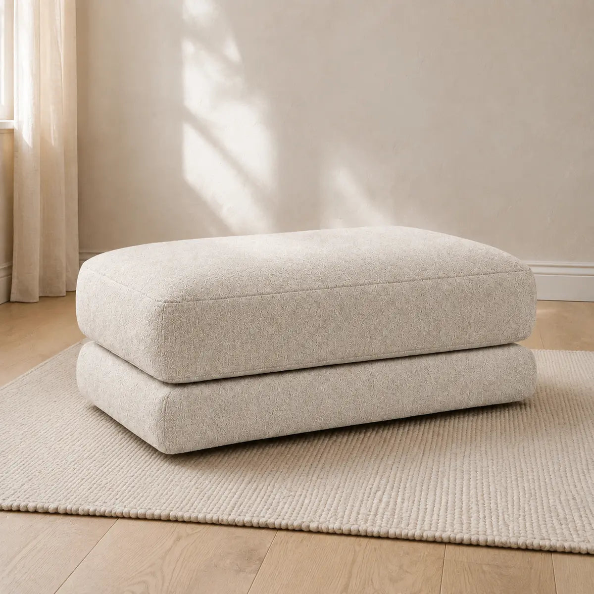 Aurelia Large Footstool styled in a realistic premium living space