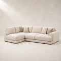 Aurelia Medium Corner Sofa in Summer Beach on a clean stone studio background