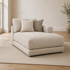 Aurelia One-Arm Chaise Module styled in a realistic premium living space