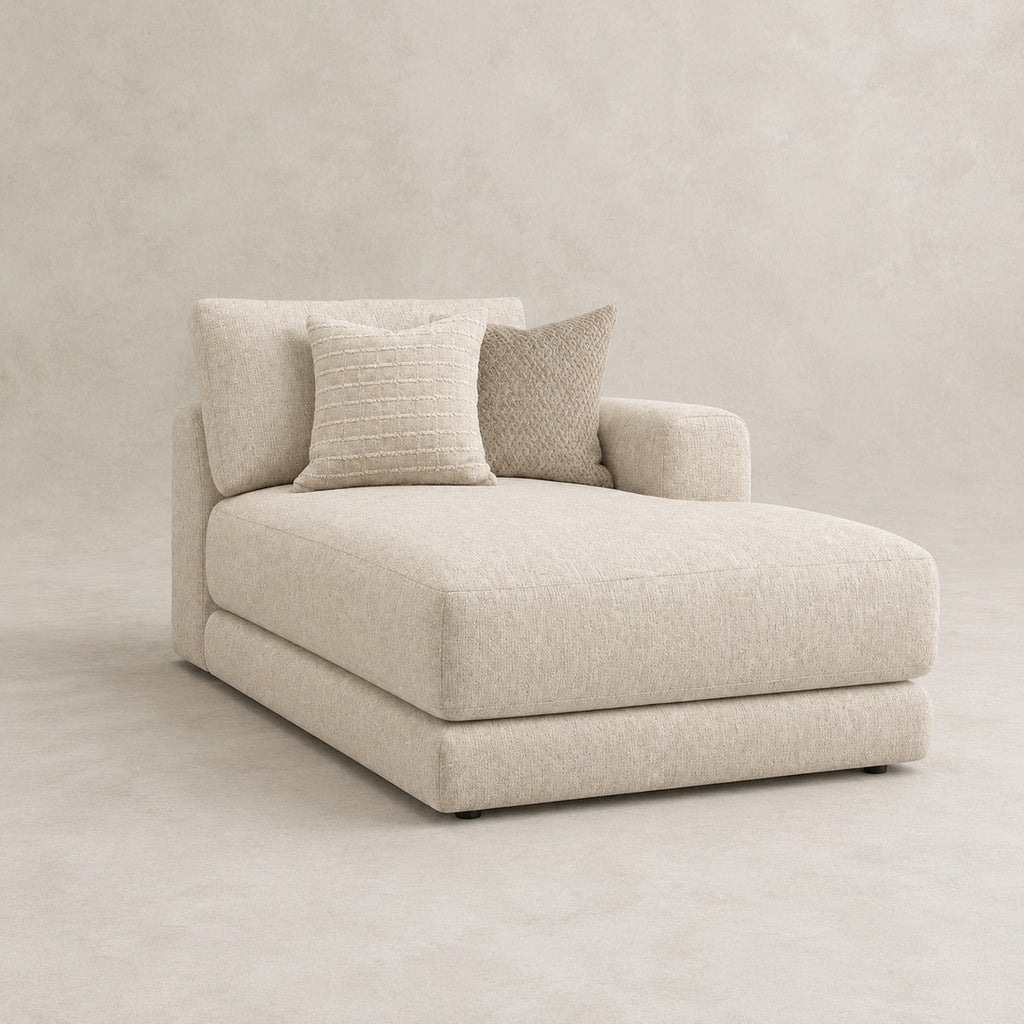Aurelia One-Arm Chaise Module in Summer Beach on a clean stone studio background