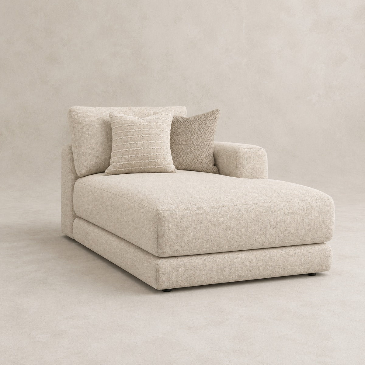 Aurelia One-Arm Chaise Module in Summer Beach on a clean stone studio background
