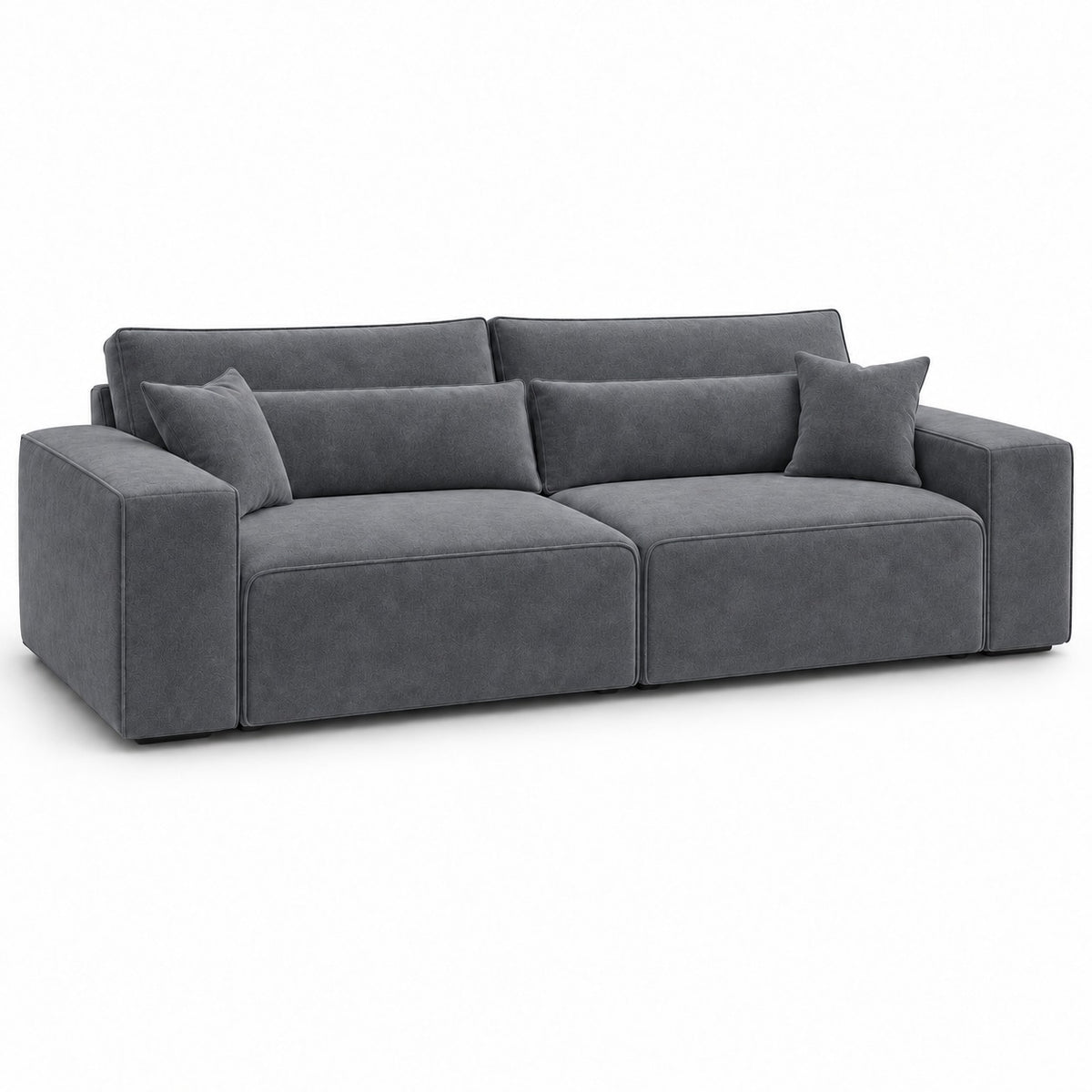 Dalton 3 seater sofa in smoked steel — plain background