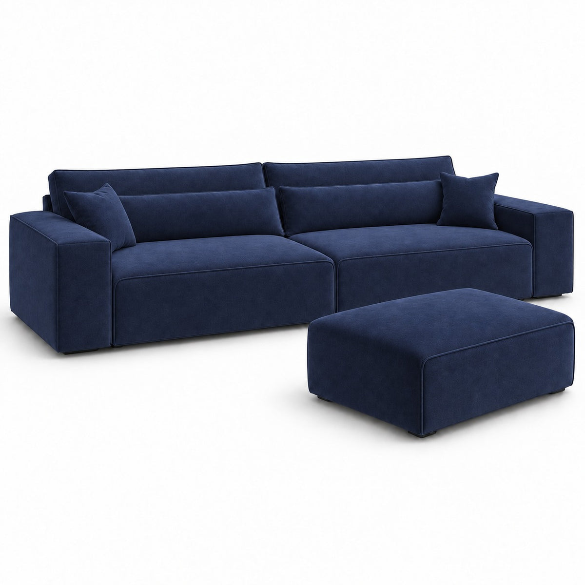 Dalton 4 seater sofa in pacific with matching footstool — plain background