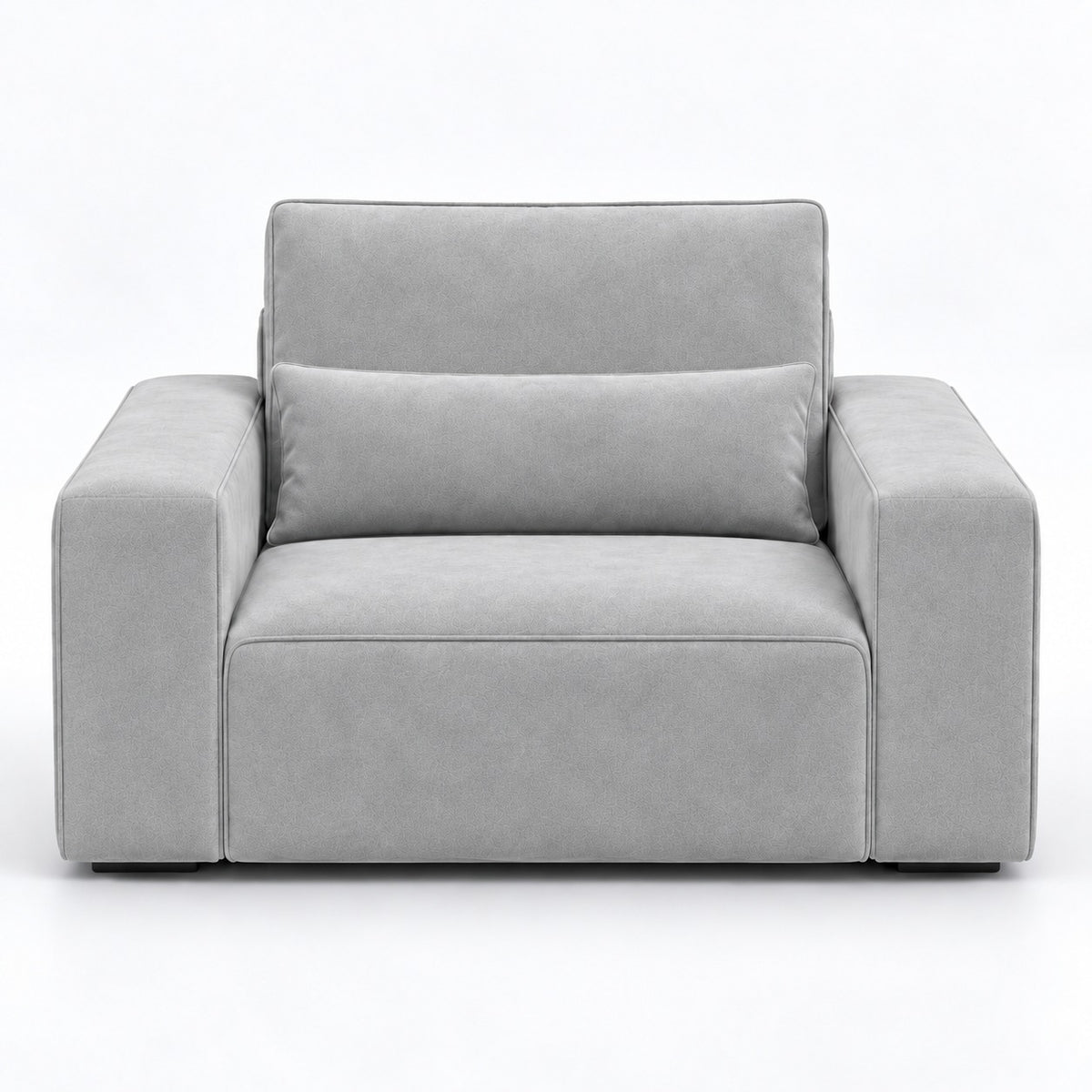 Dalton armchair in silver with full-width lumbar cushion — plain background