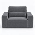 Dalton armchair in smoked steel with full-width lumbar cushion — plain background