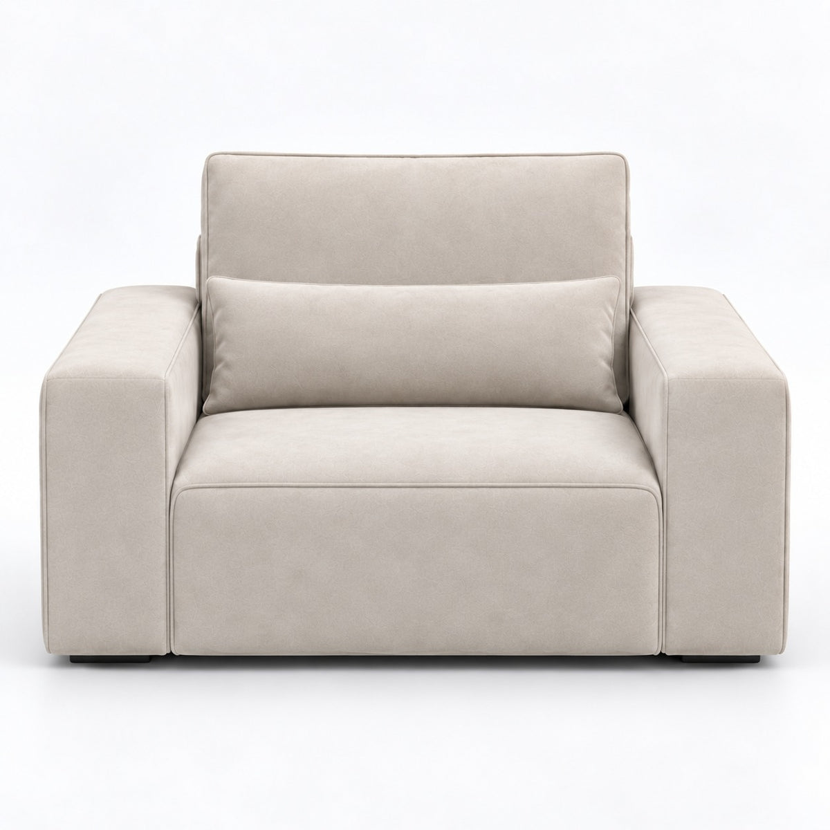 Dalton armchair in vanilla cream with full-width lumbar cushion — plain background