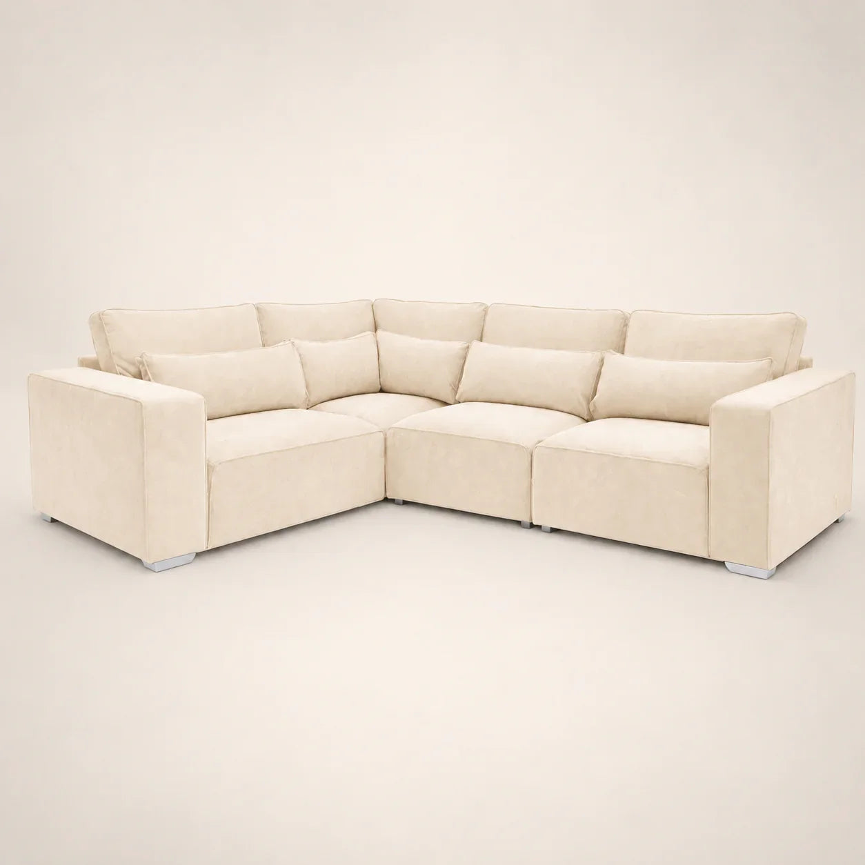 Cream modular sectional sofa with plush cushions and modern design for luxury living rooms