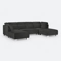 Dalton U-Shape Sofa in Midnight Noir on a plain light grey background