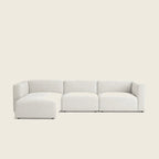 Modern white sectional sofa with chaise lounge, luxury living room furniture