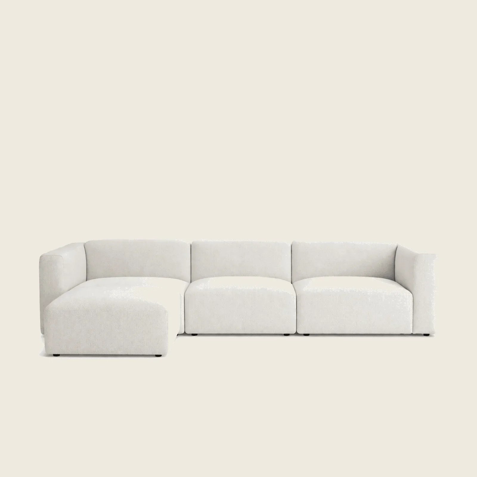 Modern white sectional sofa with chaise lounge, luxury living room furniture