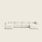 Modern white modular sectional sofa with chaise, luxury living room furniture