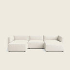 Modern white sectional sofa with chaise, luxury living room furniture