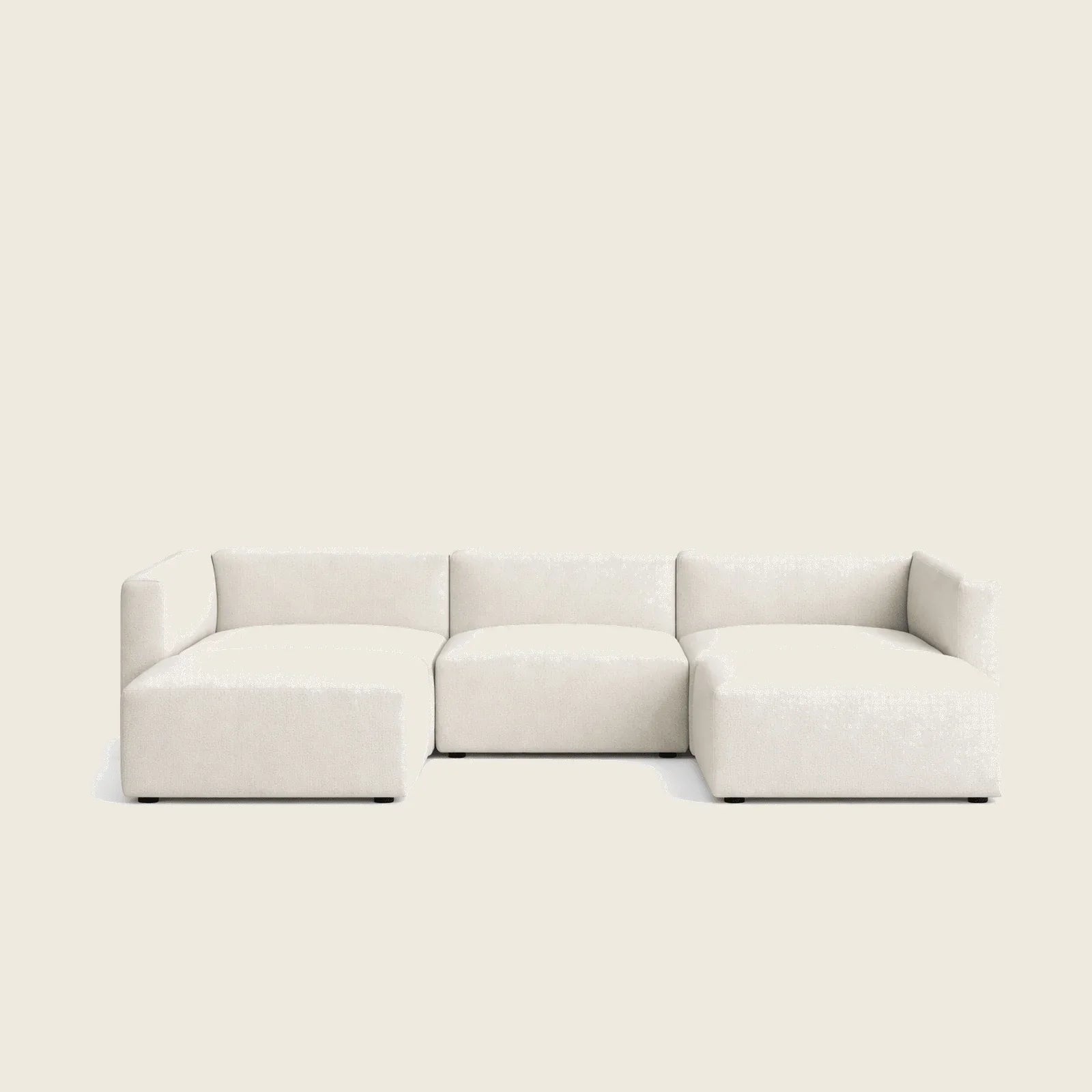 Modern white sectional sofa with chaise, luxury living room furniture