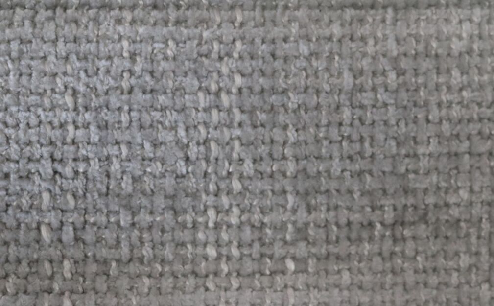 Close-up of light grey woven fabric upholstery texture