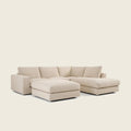 Beige sectional sofa with chaise lounge, modern luxury living room furniture