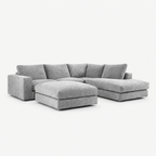 Harlow Corner Sofa with detached footstool - Truffle - clean studio
