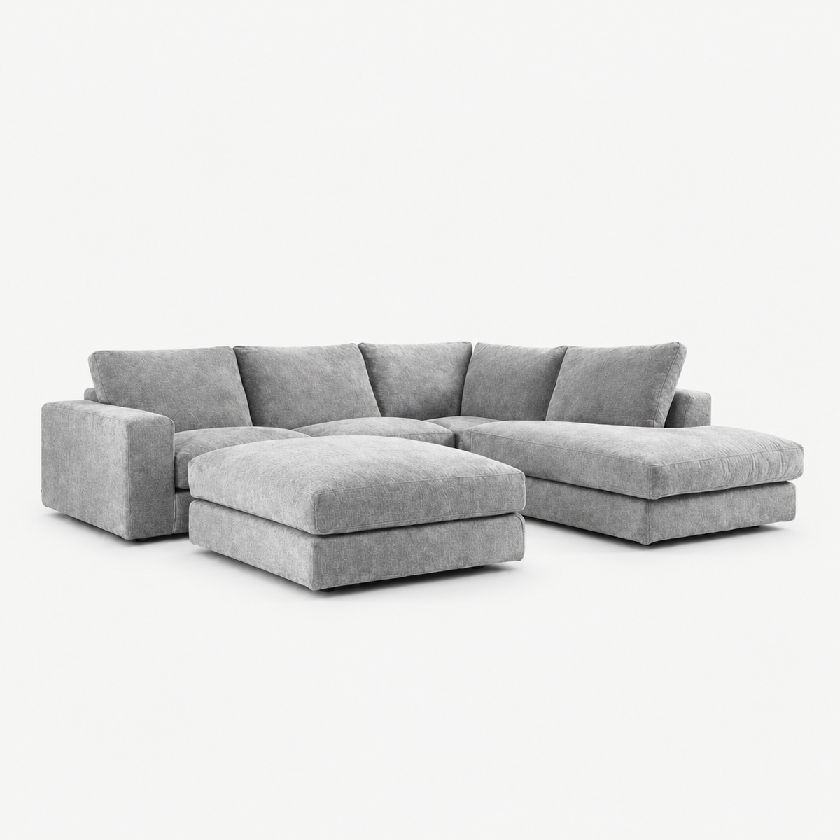 Harlow Corner Sofa with detached footstool - Truffle - clean studio