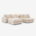 Harlow Corner Sofa with detached footstool - Vanilla Cream - clean studio