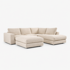 Harlow Corner Sofa with detached footstool - Vanilla Cream - clean studio