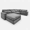 Haven 4 Piece Modular Corner Sofa in Luxe Steel on a cold light grey background