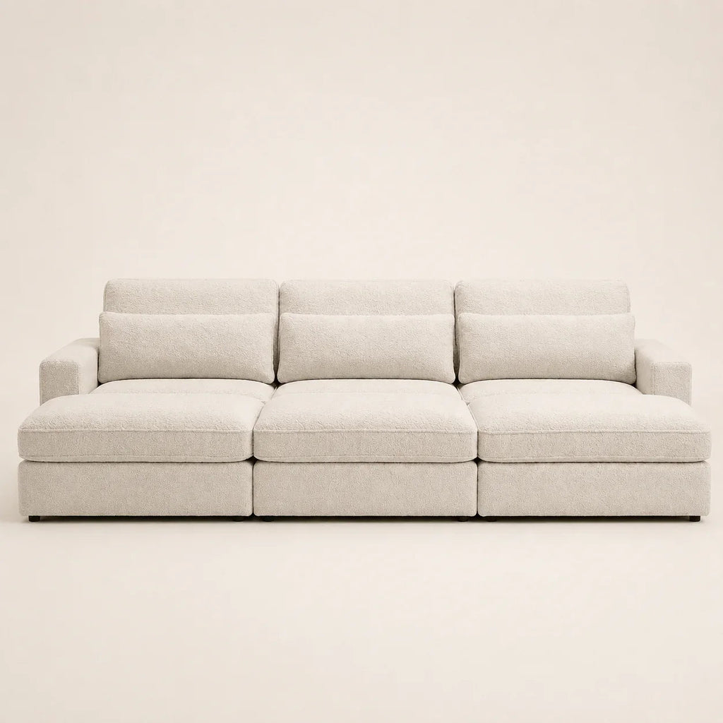 Luxury beige modular sofa with plush cushions, ideal for modern living rooms