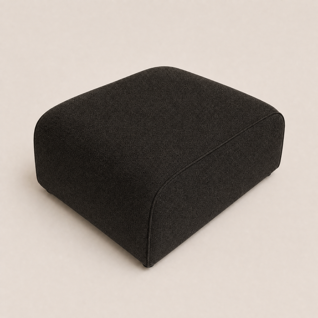 Maison Footstool - Luxe Chenille Double Espresso