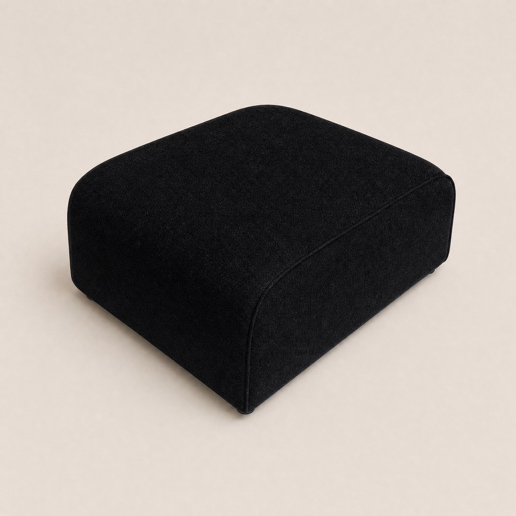 Maison Footstool - Luxe Chenille Black Top