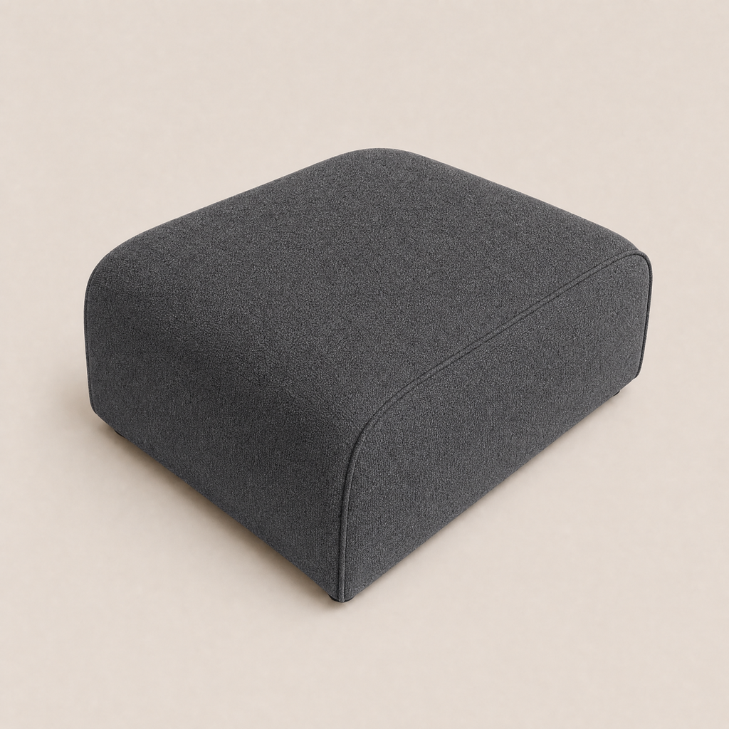 Maison Footstool - Luxe Chenille Luxe Steel Grey