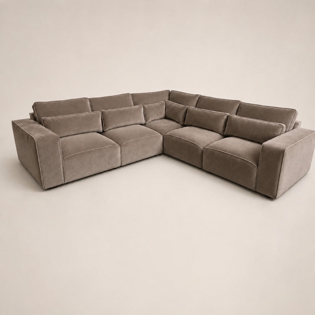 Maison 5 Piece Double Corner Sofa - Champagne Mink