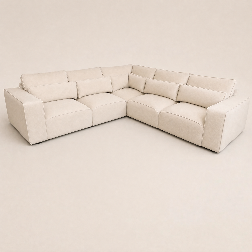Maison 5 Piece Double Corner Sofa - Vanilla Cream