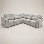Maison 5 Piece Double Corner Sofa - Silver Black