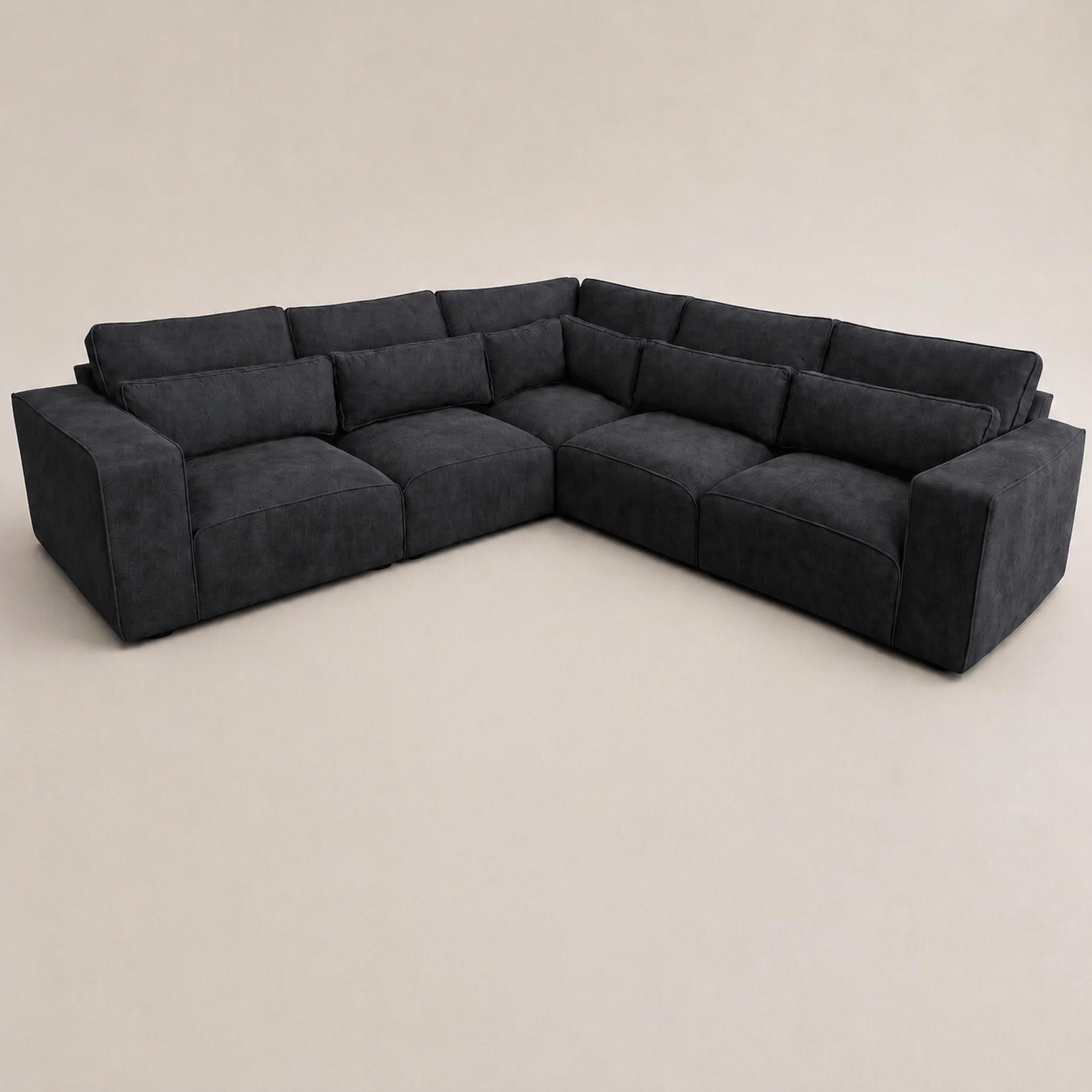 Maison 5 Piece Double Corner Sofa - Midnight Noir