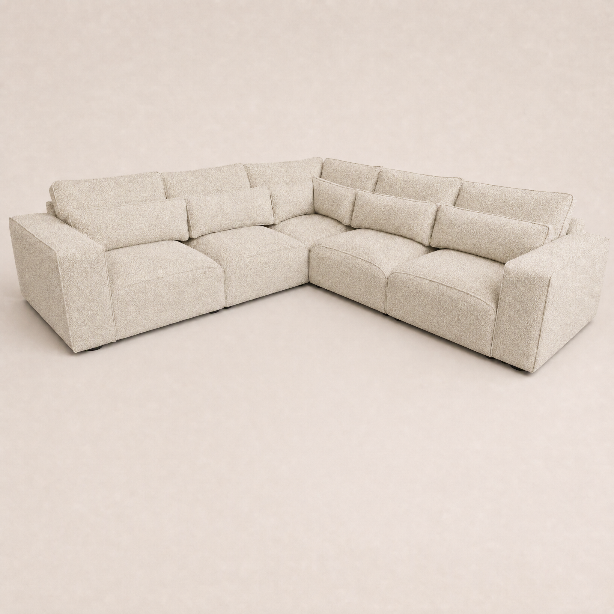 Maison 5 Piece Double Corner Sofa - Bouclé Meringue