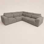 Maison 5 Piece Double Corner Sofa - Luxe Chenille Coffee