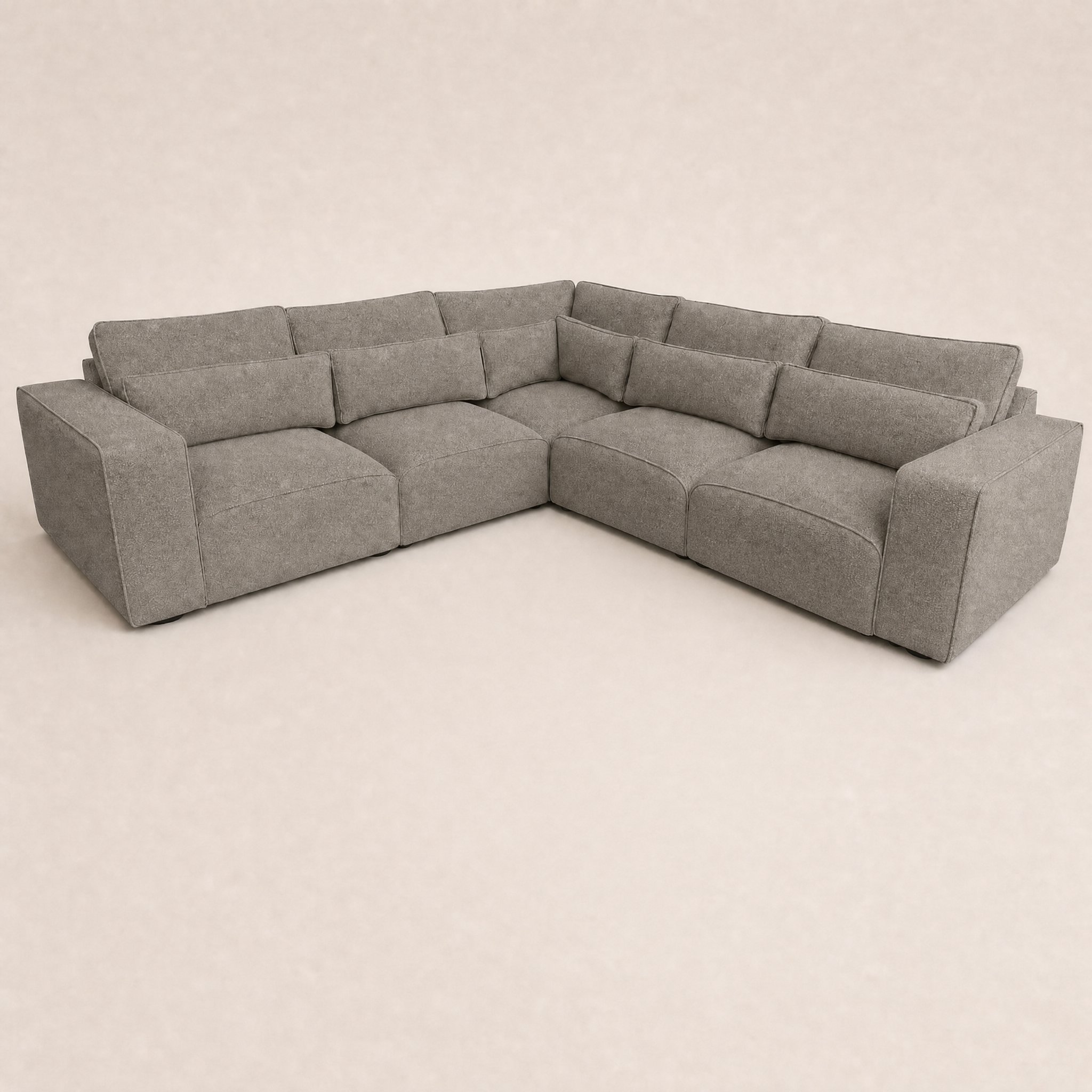 Maison 5 Piece Double Corner Sofa - Luxe Chenille Coffee