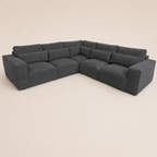 Maison 5 Piece Double Corner Sofa - Luxe Chenille Luxe Steel Grey