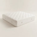 Luxury white quilted mattress with diamond stitching, ideal for comfortable sleep and modern beds