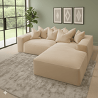 Velour Cream Velvet Footstool