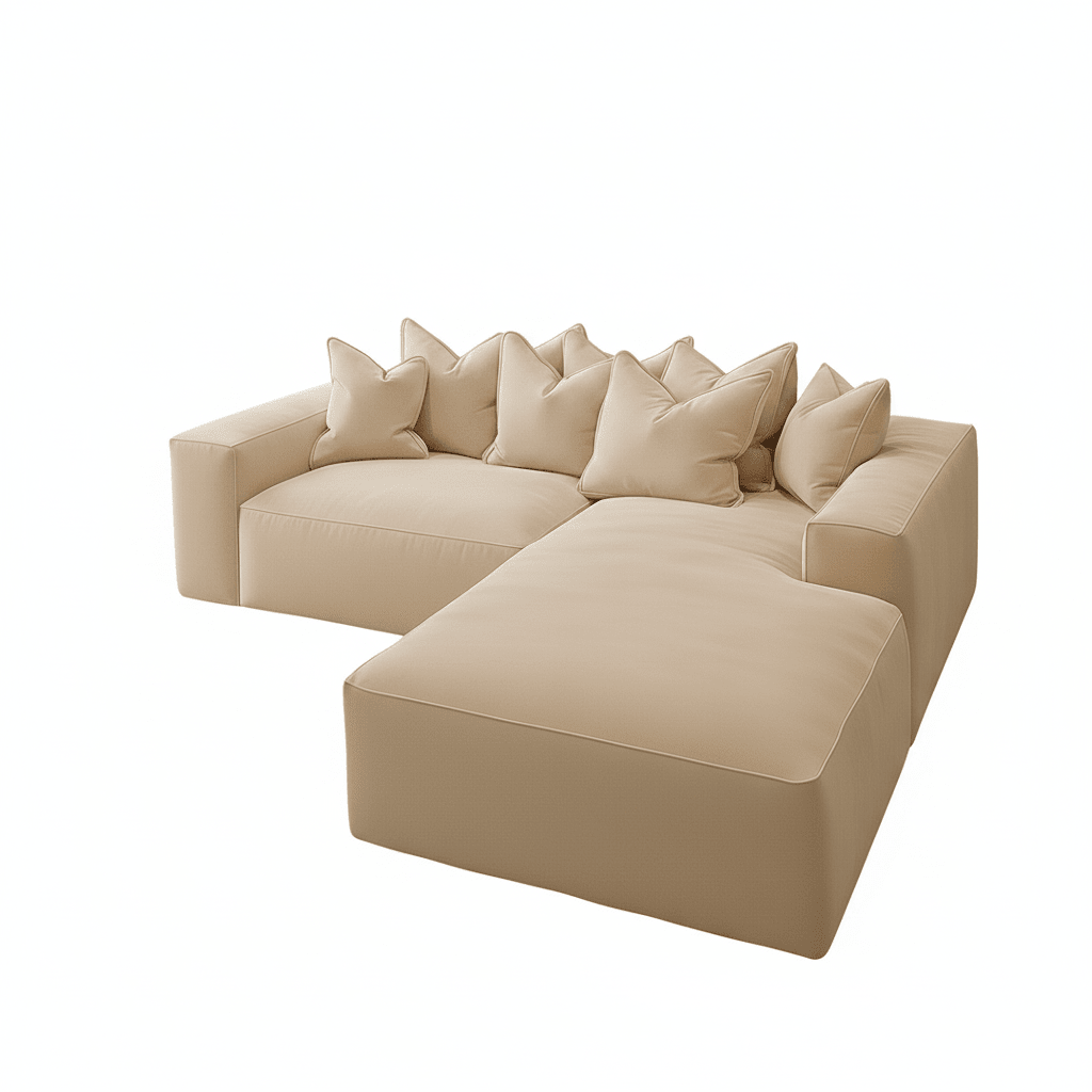 Velour Cream Velvet Footstool