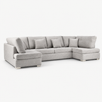 Leighton U Shape Sectional Sofa — Truffle — cold light grey clean studio