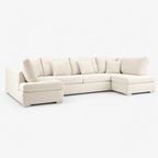 Leighton U Shape Sectional Sofa — Vanilla Cream — cold light grey clean studio