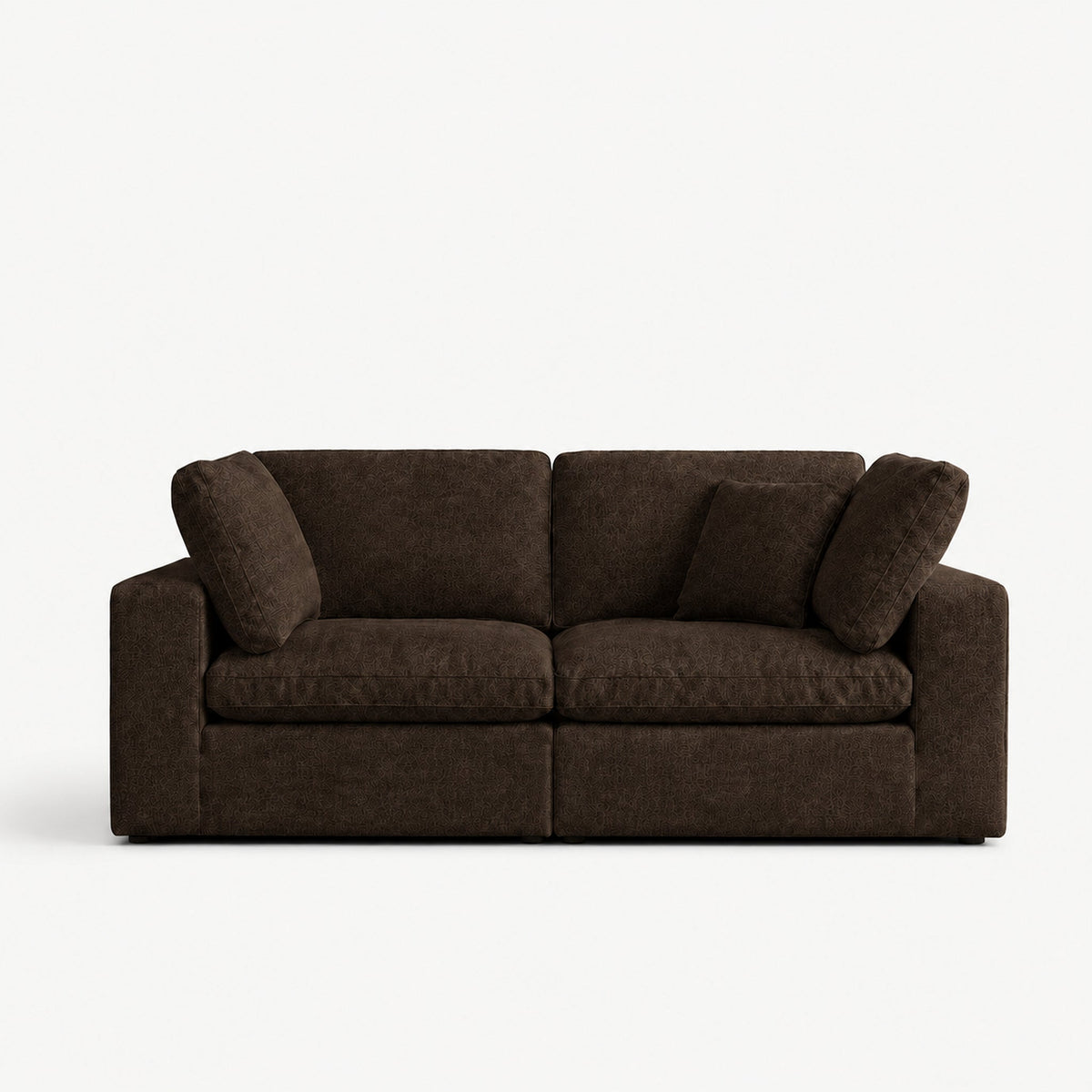 Linara 2 Piece Feather Modular Sofa — Double Espresso — clean studio