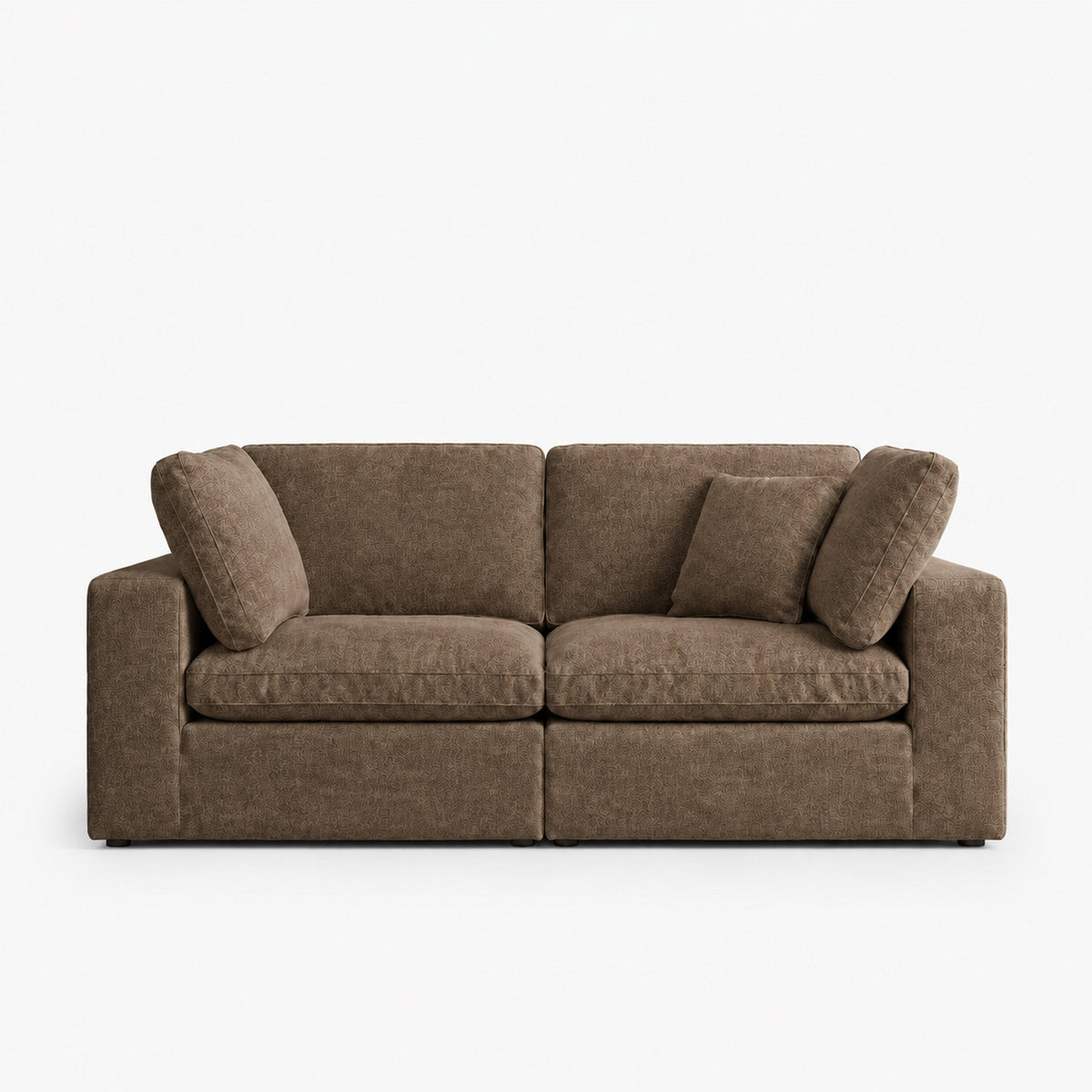 Linara 2 Piece Feather Modular Sofa — Latte — clean studio